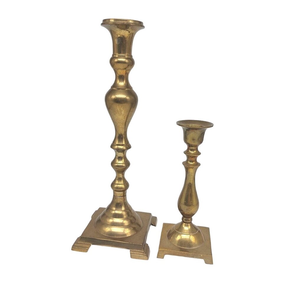 Vintage Elegant Brass Candlestick Pair, Made in India Candle Holders Decor